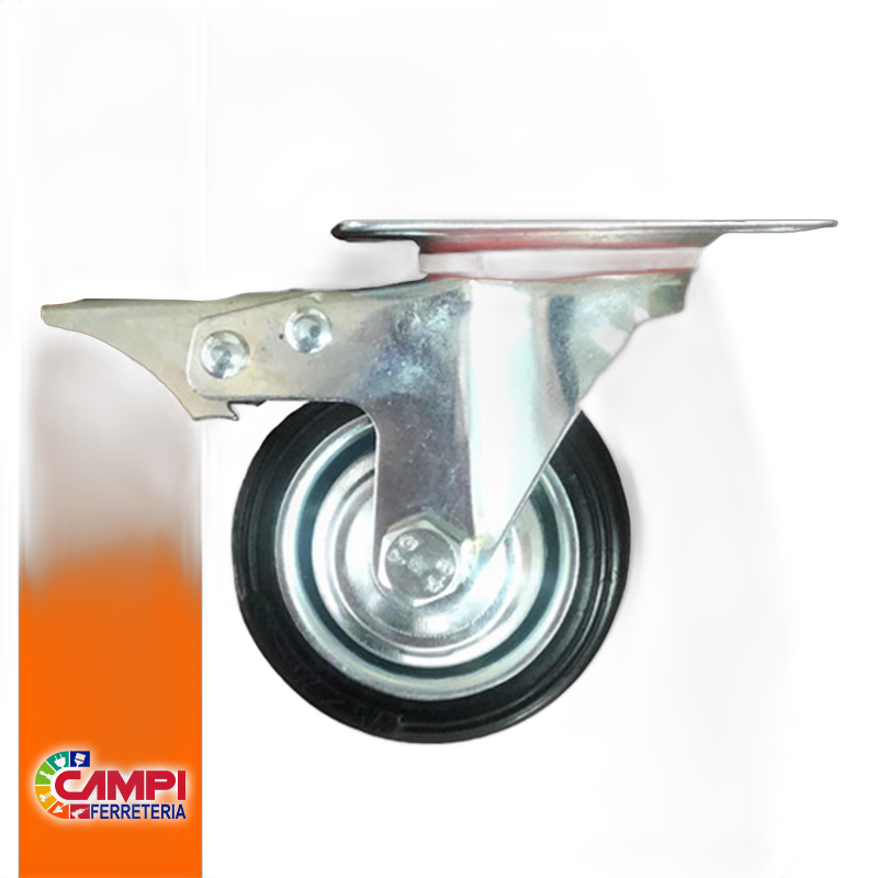 RUEDA CONTINENTAL GIRATORIA C/FRENO 4"