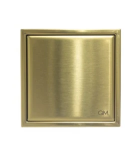 CENTRO PISO LINEA MIRA INOX 4"X4" GOLD (QM)