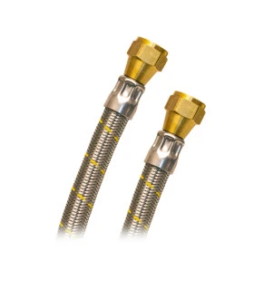 CANILLA ACERO GAS FLARE 1/2" 60CM (COFLEX)