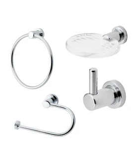 JUEGO ACCESORIO STYLE CROMO TRANSPARENTE 4PZAS (FP)
