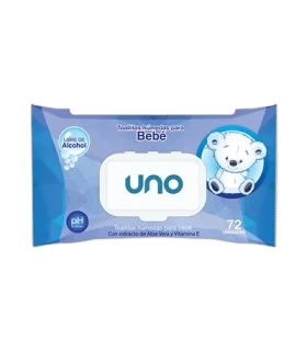 TOALLITAS HUMEDAS AZUL 72PZAS (UNO)