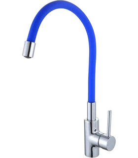 GRIFERIA MANDO SENCILLO FREGADERO CUELLO CISNE FLEXIBLE AZUL (GRIVEN)