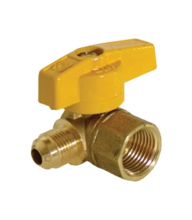 CODO LLAVE PASO GAS 1/2" HEMBRA NPT X 3/8" FLARE (COFLEX)