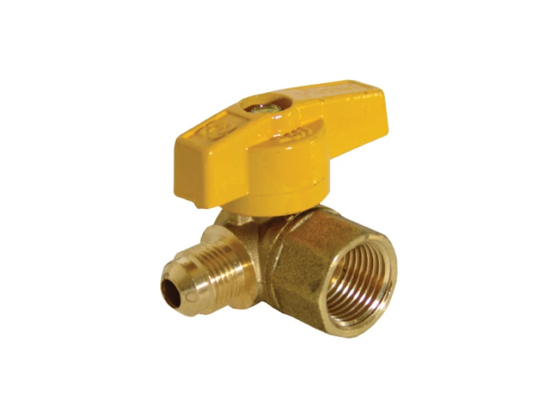 CODO LLAVE PASO GAS 1/2" HEMBRA NPT X 3/8" FLARE (COFLEX)