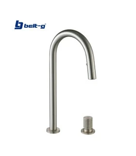 GRUPO FREGADERO MONOMANDO 2PZAS SLOTTE EXTENSIBLE BRUSHED (BELT-G)